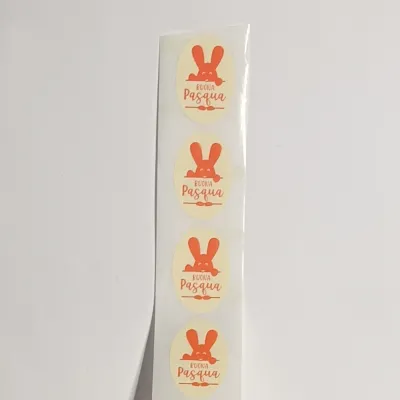 Etichette adesive coniglio buona pasqua (pz.100) crema