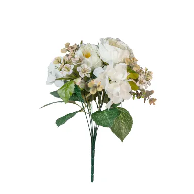 Peonia-ortensia mazzo cm.45 bianco