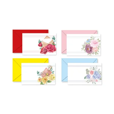 Biglietto + busta b 7x11 fiori ass (pz.100)