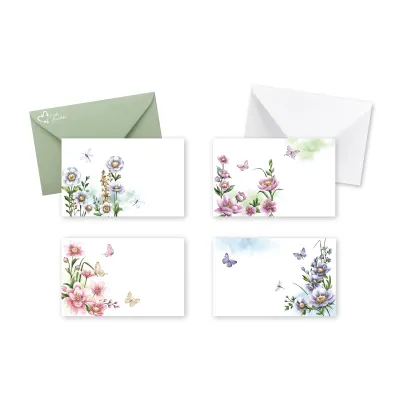 Biglietto + busta b 7x11 fiori ass (pz.100)