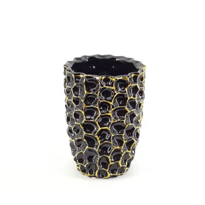 Dd-vaso dented d.15 h.20 nero