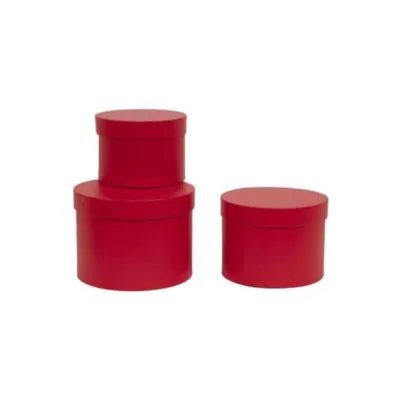 Scatola rotonda d.19 rosso (set 3)