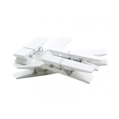 Molletta legno mm.44 bianco (pz.12)