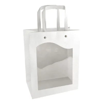Shopper c.finestra 18x23 bianco