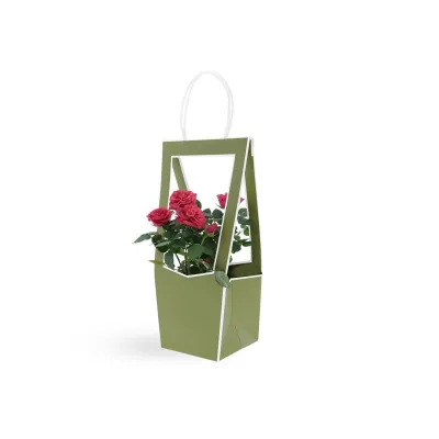 Portafiori carta 12x12 h.35 verde
