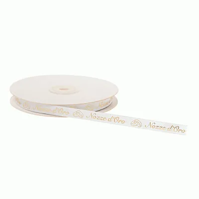 Nastro nozze oro mm.10 m.25 bianco