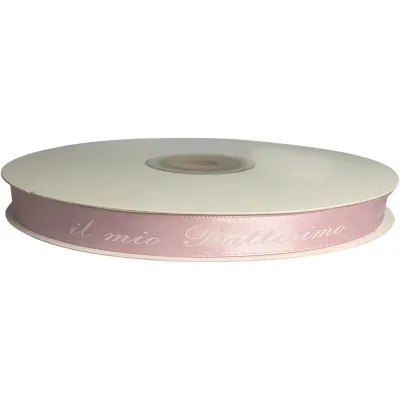 Nastro battesimo mm.10 m.50 rosa