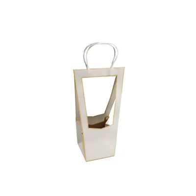 Portafiori carta 12x12 h.35 bianco