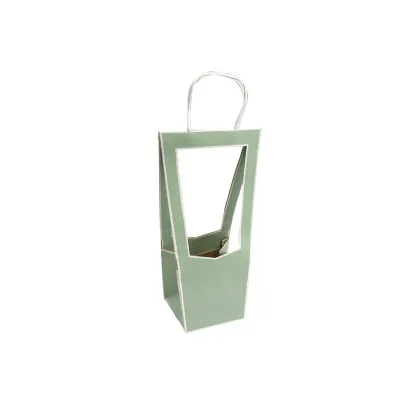 Portafiori carta 12x12 h.35 salvia