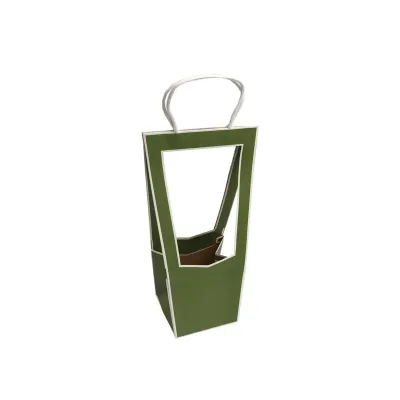 Portafiori carta 12x12 h.35 verde