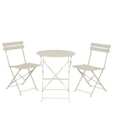 Tavolo con 2 sedie metallo bianco