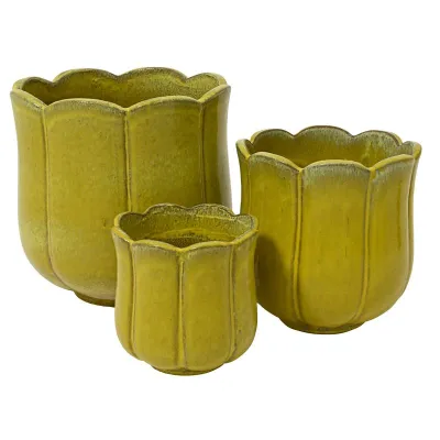 Vaso terracotta d.41 giallo (set 3)