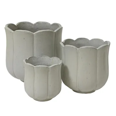 Vaso terracotta d.41 bianco (set 3)