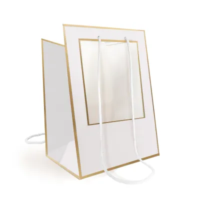 Portabouquet carta 30x30 h.40 bianco