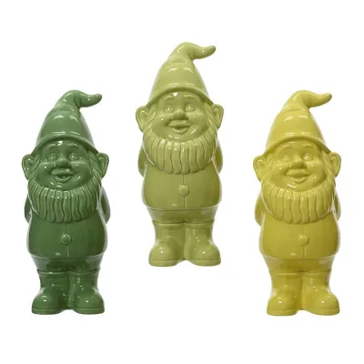 Gnomo ceramica h.35 ass.verde