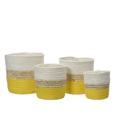 Cachepot paper rope d.18 giallo (set 4)