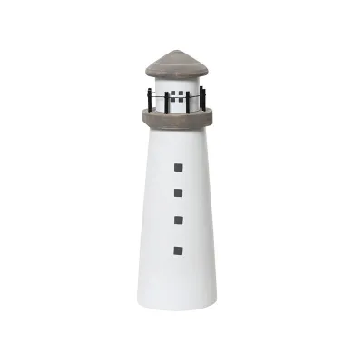 Faro legno h. 30 bianco