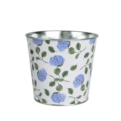 Cachepot metallo d.15 ortensie