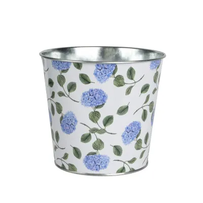 Cachepot metallo d.13 ortensie