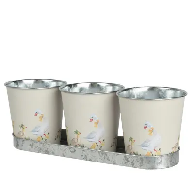 Cachepot metallo d.10 papere (pz.3)