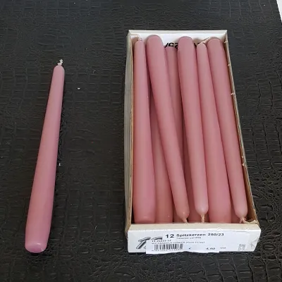 Candela conica 25 c rosa antico  (pz 12)
