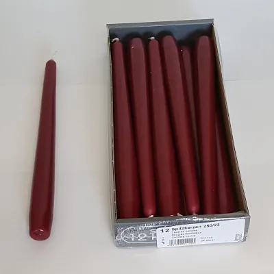 Candela conica 25 c bordeaux  (pz 12)