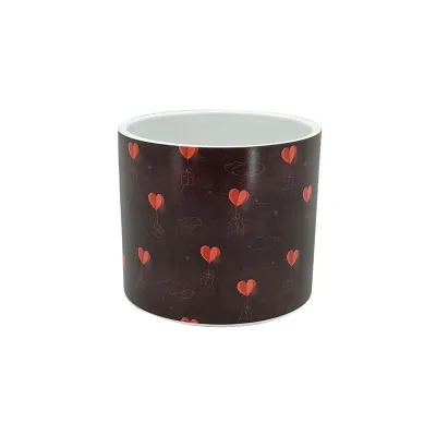 Cc-cachepot cuori d.12 nero