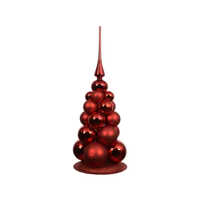 Albero palline vetro rosso