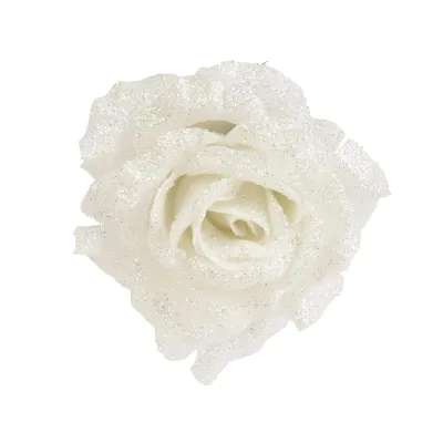 Rosa pick con clip bianco