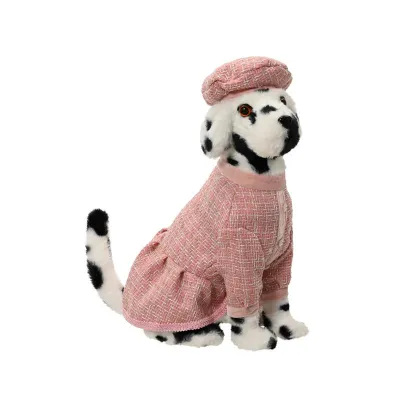 Cane chic vestito rosa h.40