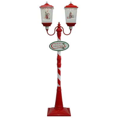Lampione h.179 bianco-rosso
