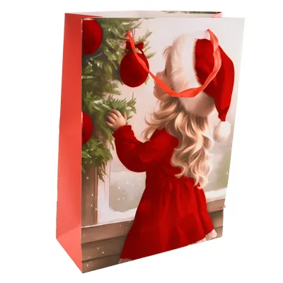 Borsa regalo 30x12cm rossa (pz.12)