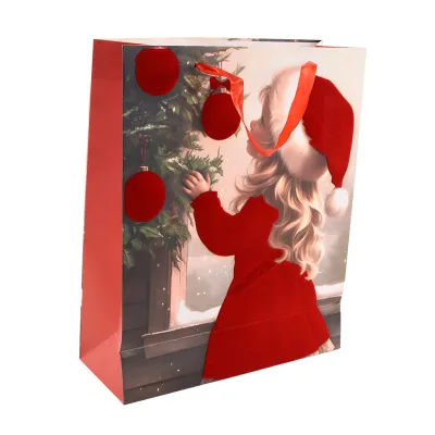 Borsa regalo 26x12cm rossa (pz.12)