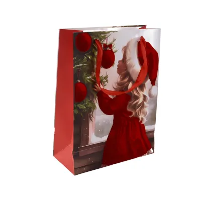 Borsa regalo 18x8cm rossa (pz.12)
