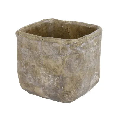 Cachepot quadro cm.14 grigio