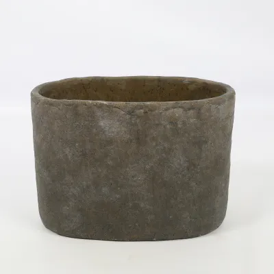 Ciotola ovale alta cm.28x16 grigio
