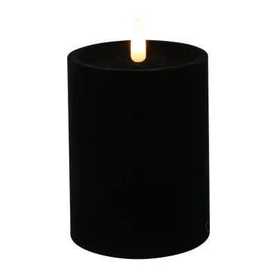 Candela velluto a led h.10cm nera