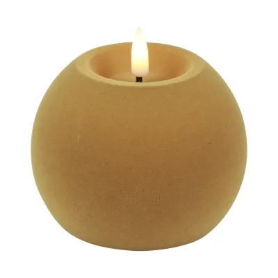 Candela velluto a led diam.12cm crema