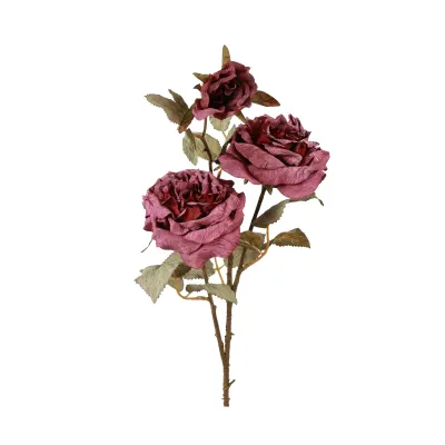 Ramo rose x3 cm.74 bordeaux
