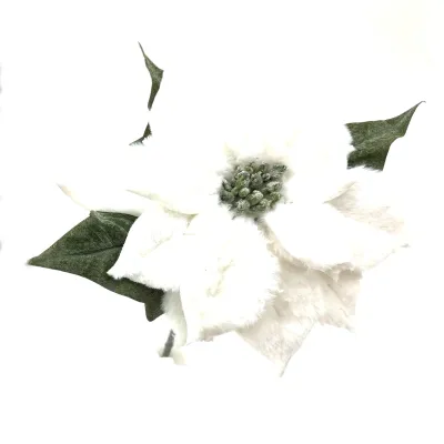 Stella natale pelosa cm.38 bianca 