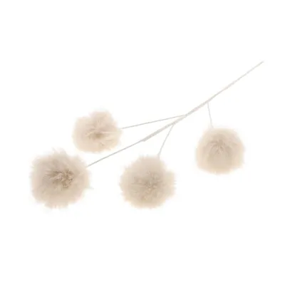 Ramo pompon x4 cm.65 bianco