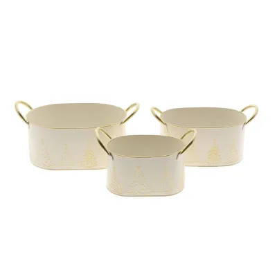 Set da 3 ciotola latta bianca 