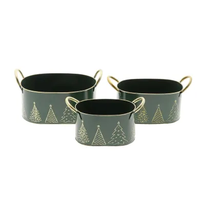 Set da 3 ciotola latta verde 