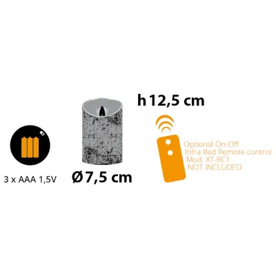 Candela led d.07 h.12,5 ruvida