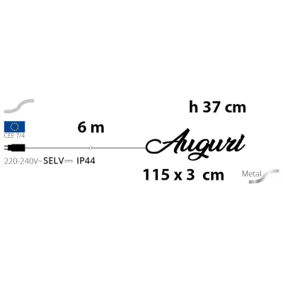 Auguri 3d 2000 microled calda flash 115x37cm