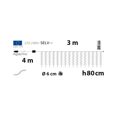 Tenda 796 starfall led mix cavo trasp