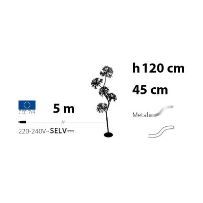 Albero led sfere h.120 bianco