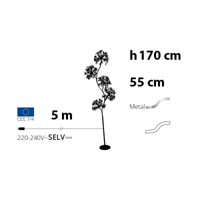 Albero led sfere h.170 bianco