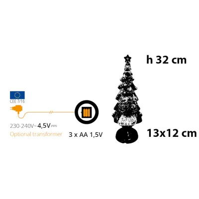 Albero glitter led h.32