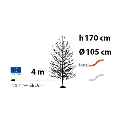 Albero led tiglio h.170 rosa